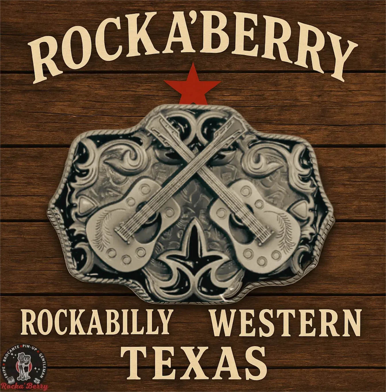 đ„ Boucle de Ceinture Western "Guitar Cross" â Stars & Stripes