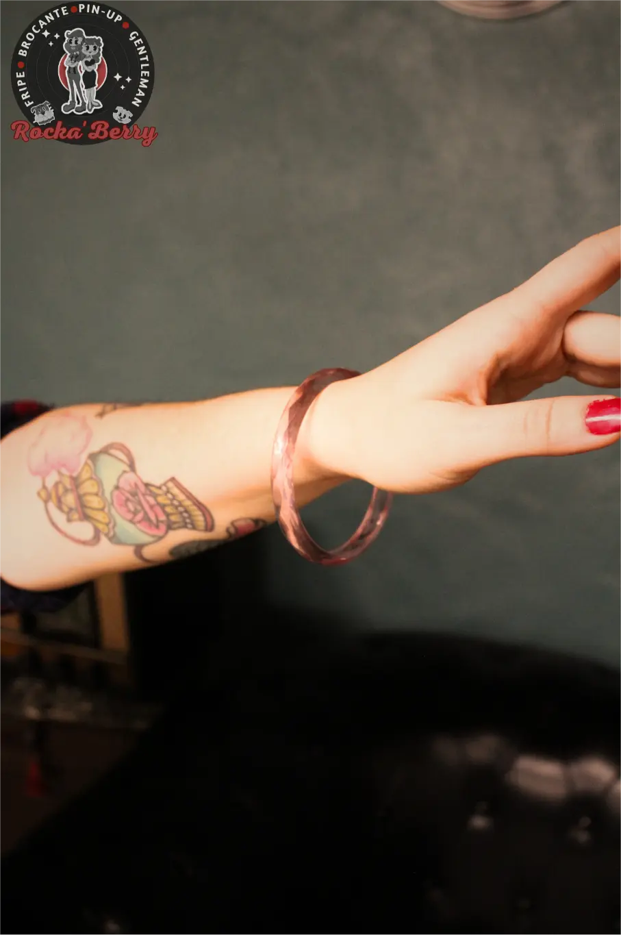 Bracelet Vintage Rose Translucide - Rocka'Berry