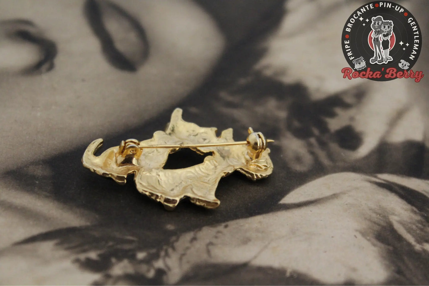 Broche Dorée 2 Chien Terrier Rocka'Berry