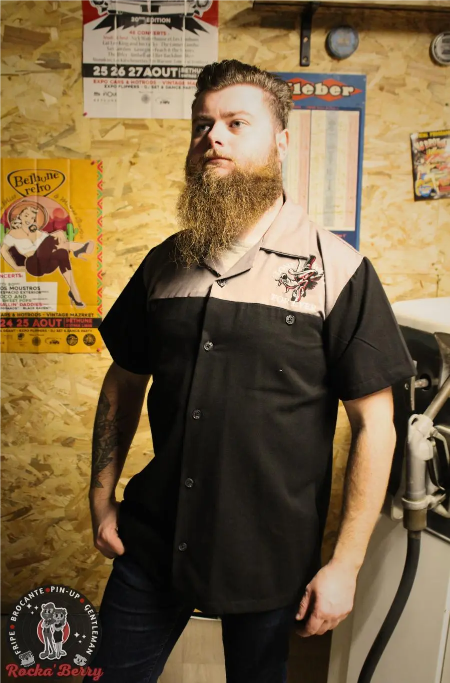 🐺🔥Chemise de Travail Noire Lone Wolf Forever - Rumble59 Rumble59