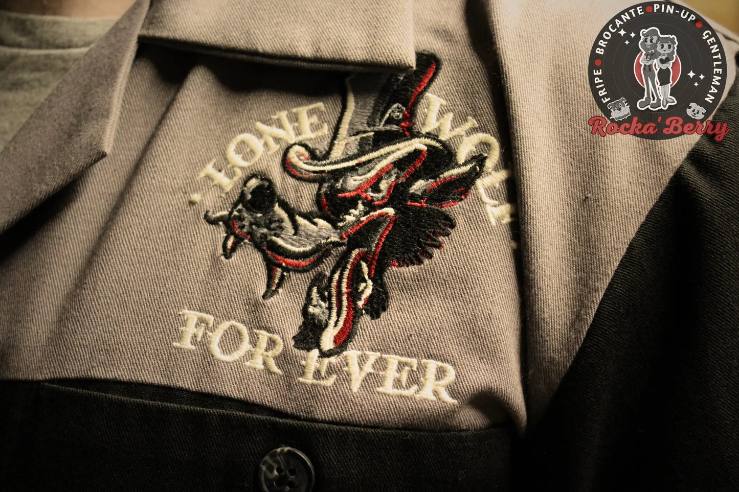 🐺🔥Chemise de Travail Noire Lone Wolf Forever - Rumble59 Rumble59