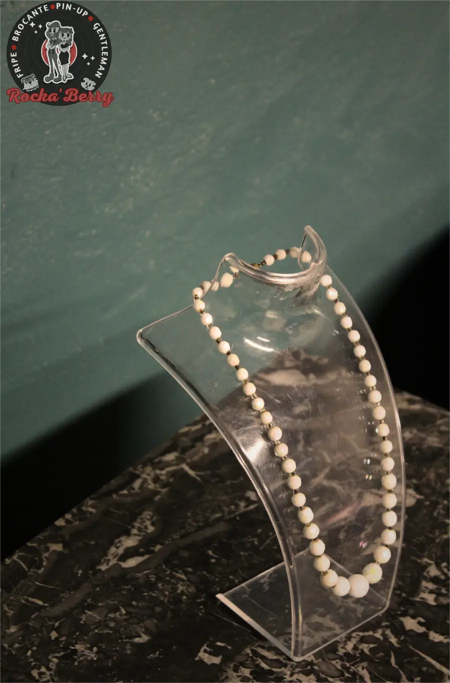 Collier de Perles Holographiques Vintage - Rocka'Berry
