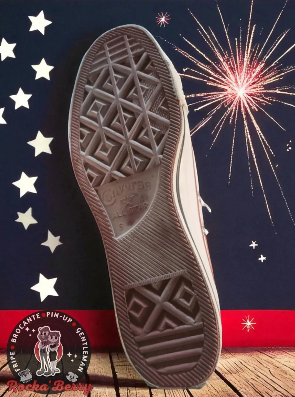Converse Vintage Homme – 90s Made in USA – Stars, Stripes & Old School Spirit (42) Rocka'Berry