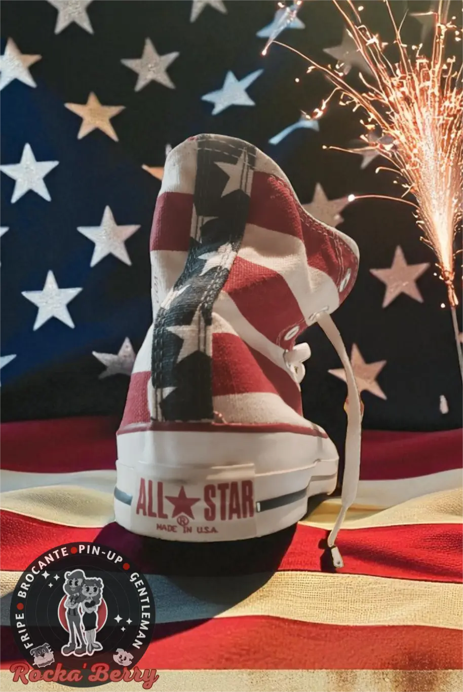 Converse Vintage Homme – 90s Made in USA – Stars, Stripes & Old School Spirit (42) Rocka'Berry