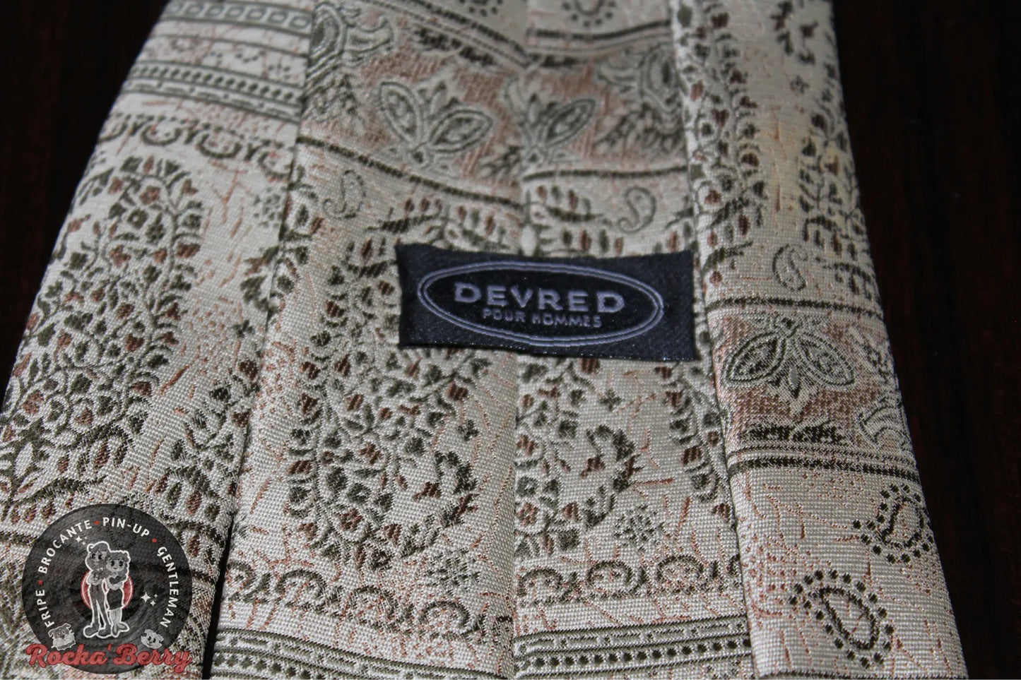 Cravate Vintage Devred Crème - Made in France Devred