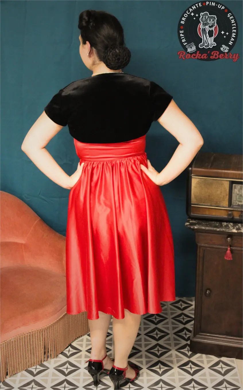 Ensemble Robe de Soirée et Boléro Rouge - Pinup Couture - Rocka'Berry