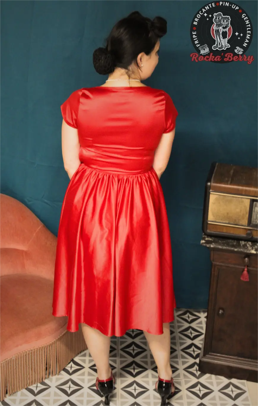 Ensemble Robe de Soirée et Boléro Rouge - Pinup Couture - Rocka'Berry