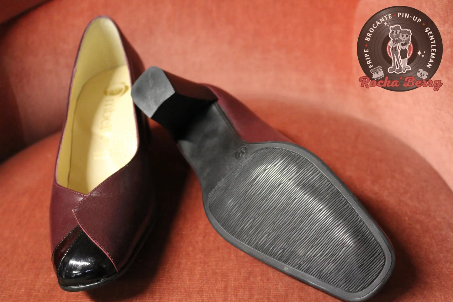 Escarpins Pin-up Vintage Bordeaux - Made in France Rocka'Berry