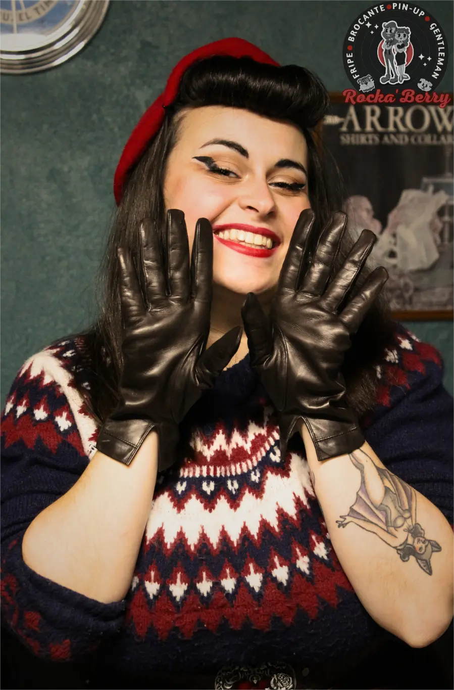 Gants Vintage : Marron Cuir - Made in Italy - Rocka'Berry