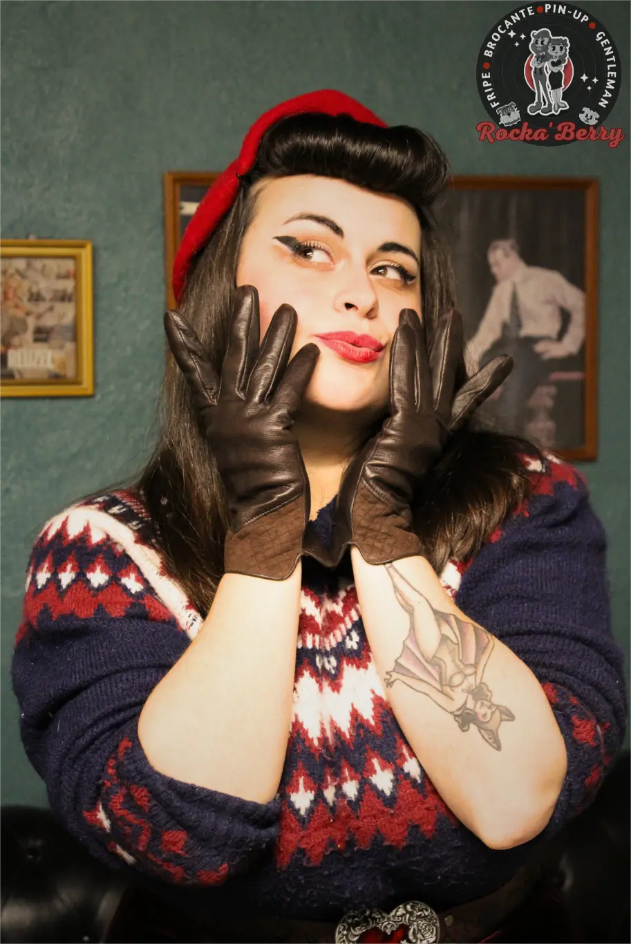 Gants Vintage : Marron Foncé Rocka'Berry