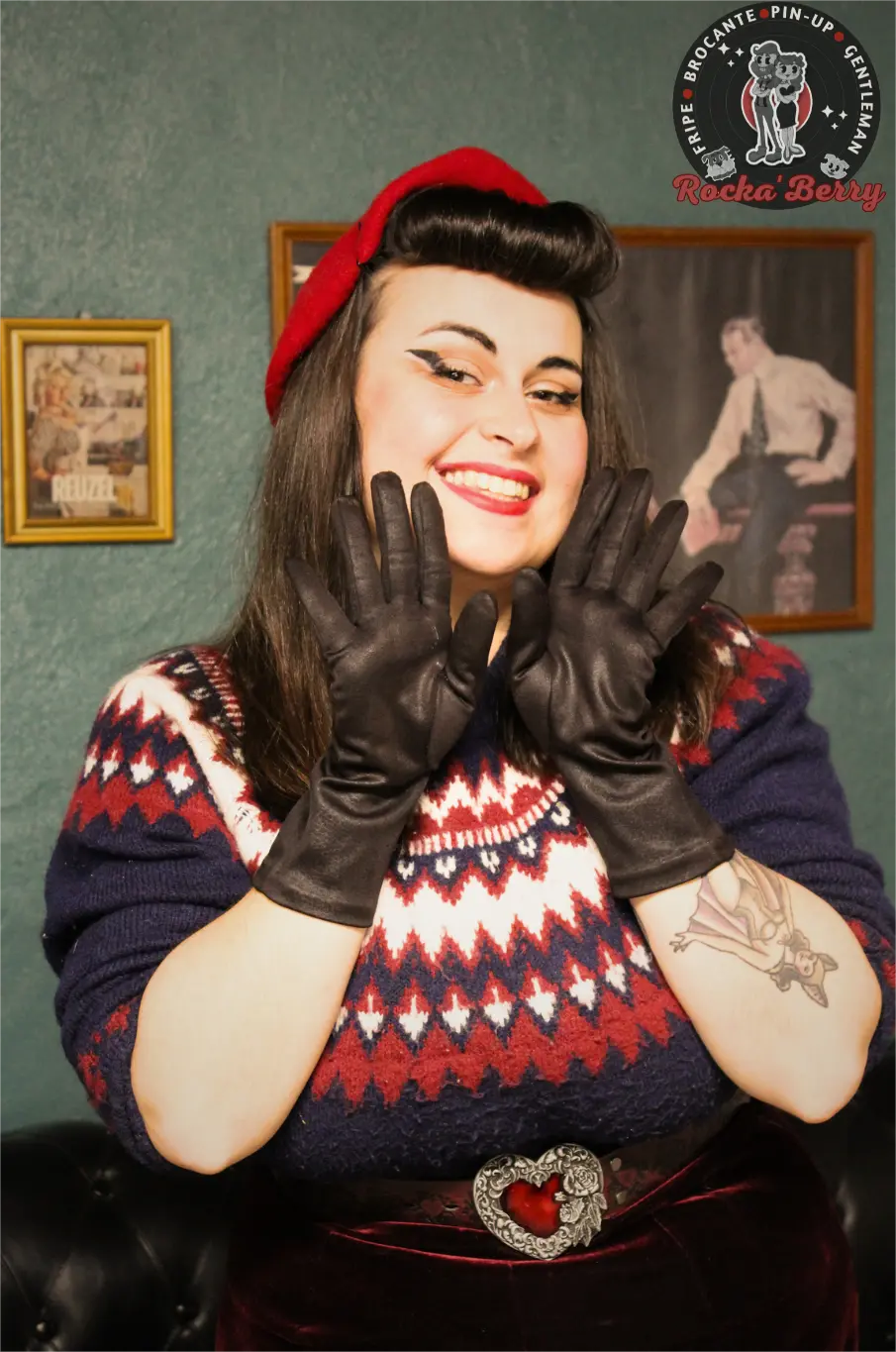 Gants Vintage : Marron Mi longs - Rocka'Berry