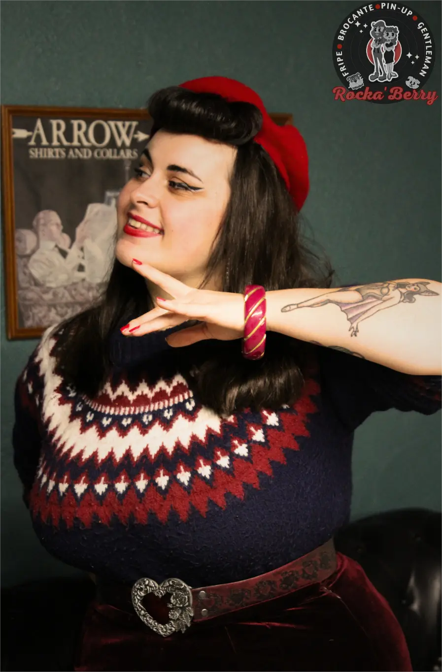 Gros Bracelet Vintage Rose & Doré - Rocka'Berry