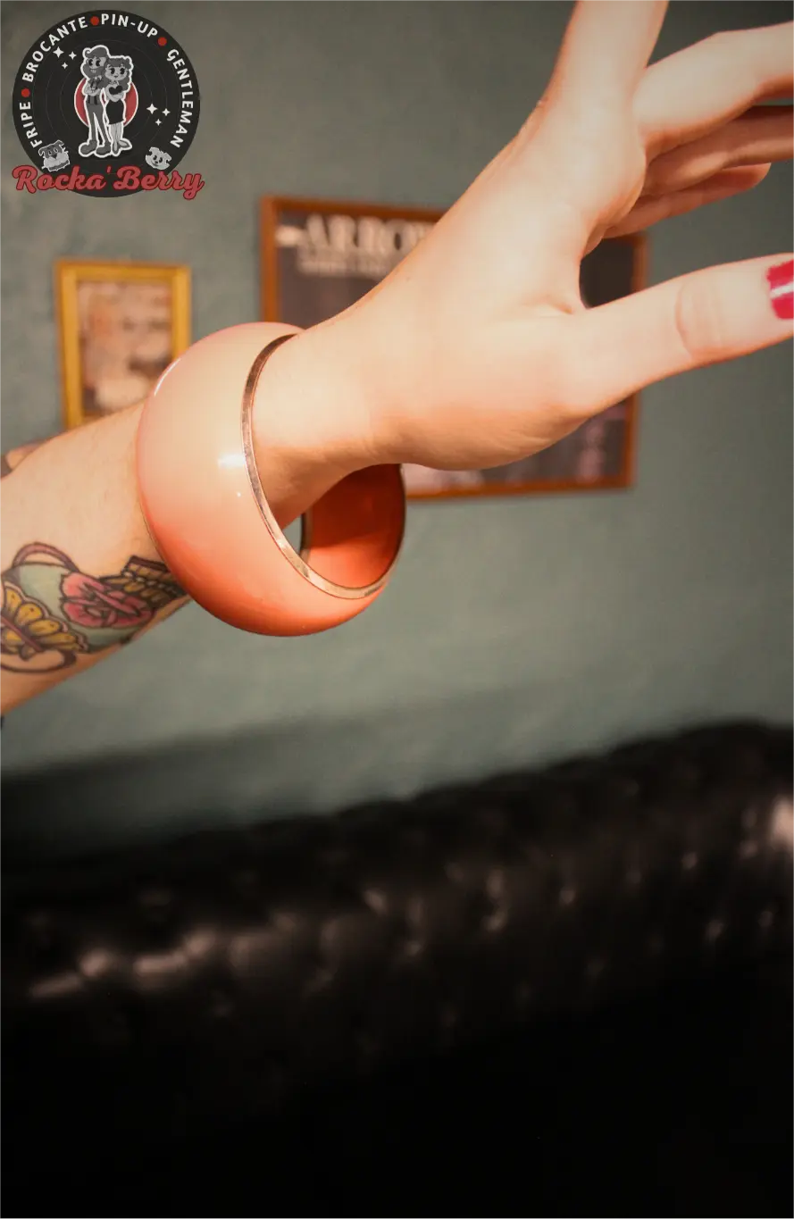 Gros Bracelet Vintage Saumon - Rocka'Berry