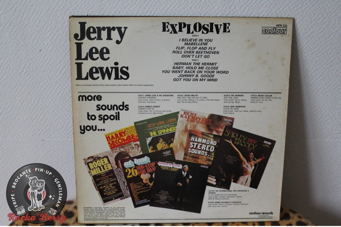 Jerry Lee Lewis, "Explosive" (1965)- Vinyle 33T Rocka'Berry