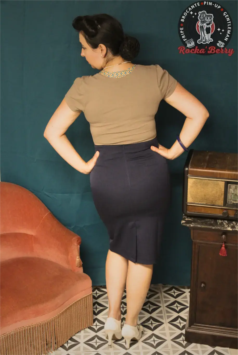 Jupe Pinup Crayon Rétro "Paula" - Banned - Rocka'Berry
