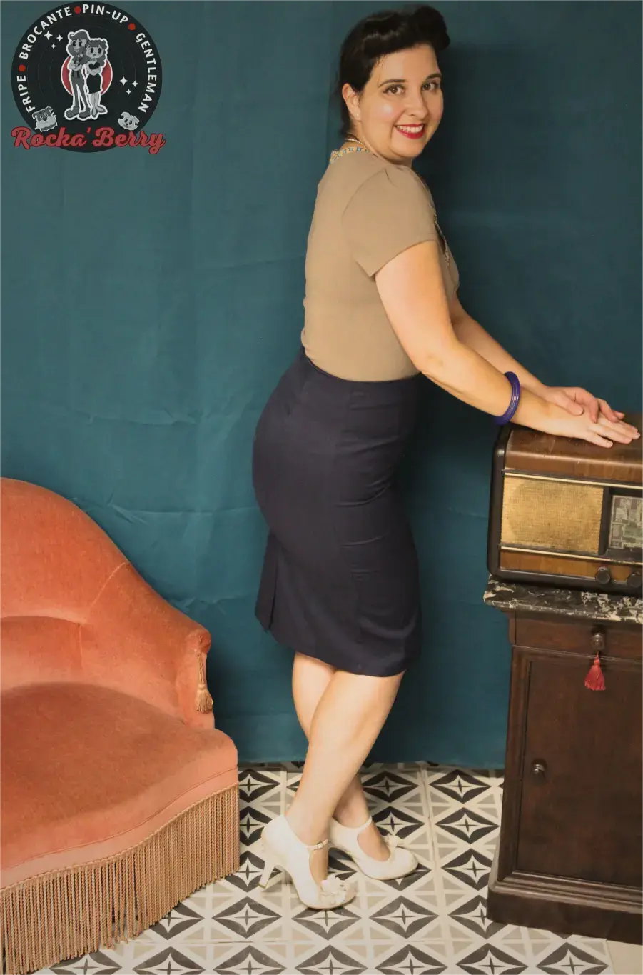 Jupe Pinup Crayon Rétro "Paula" - Banned - Rocka'Berry