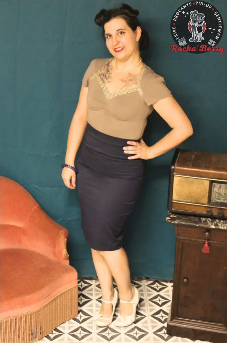 Jupe Pinup Crayon Rétro "Paula" - Banned - Rocka'Berry