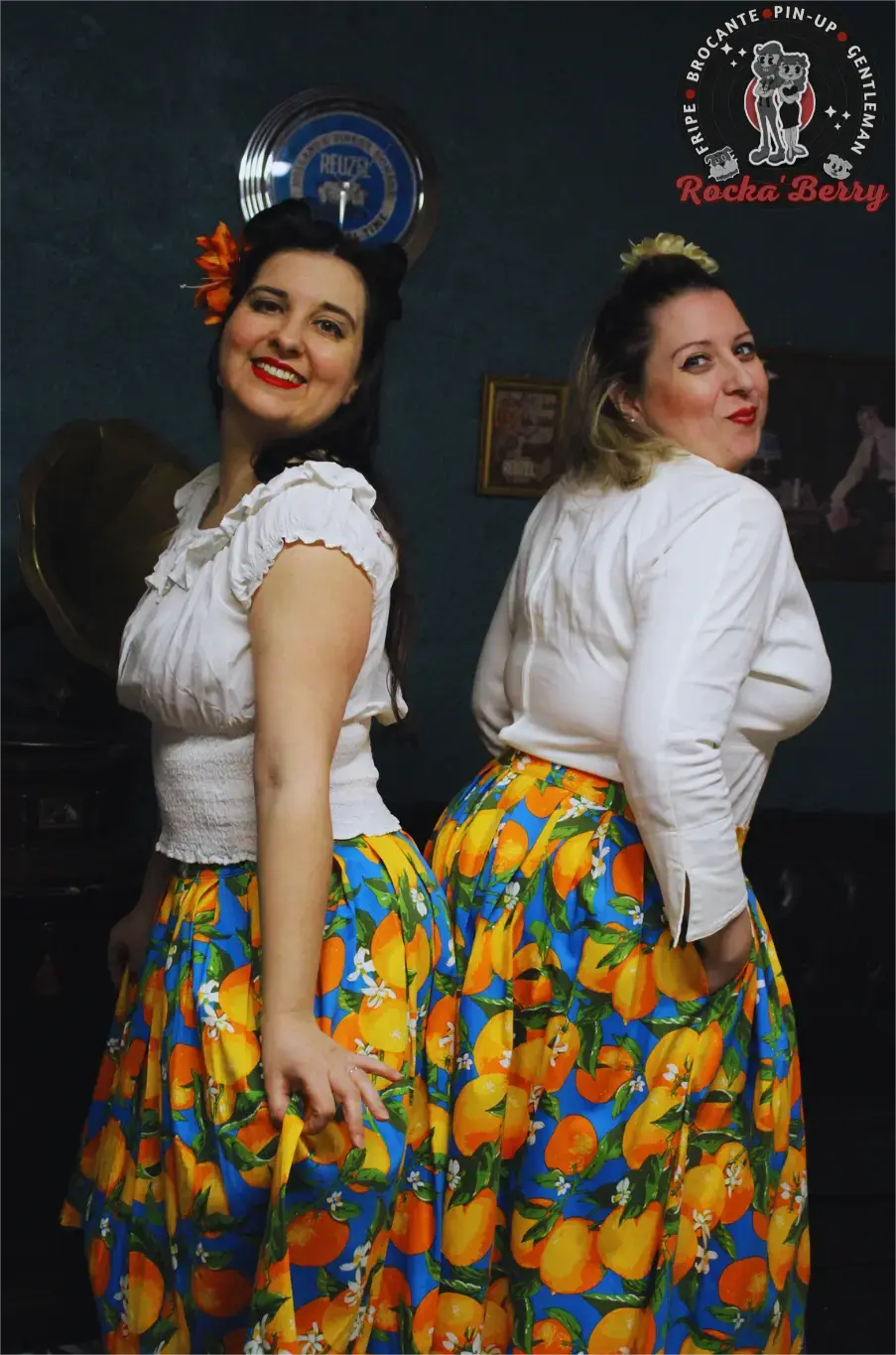 Jupe Pinup Swing Rétro "Orange" - Banned