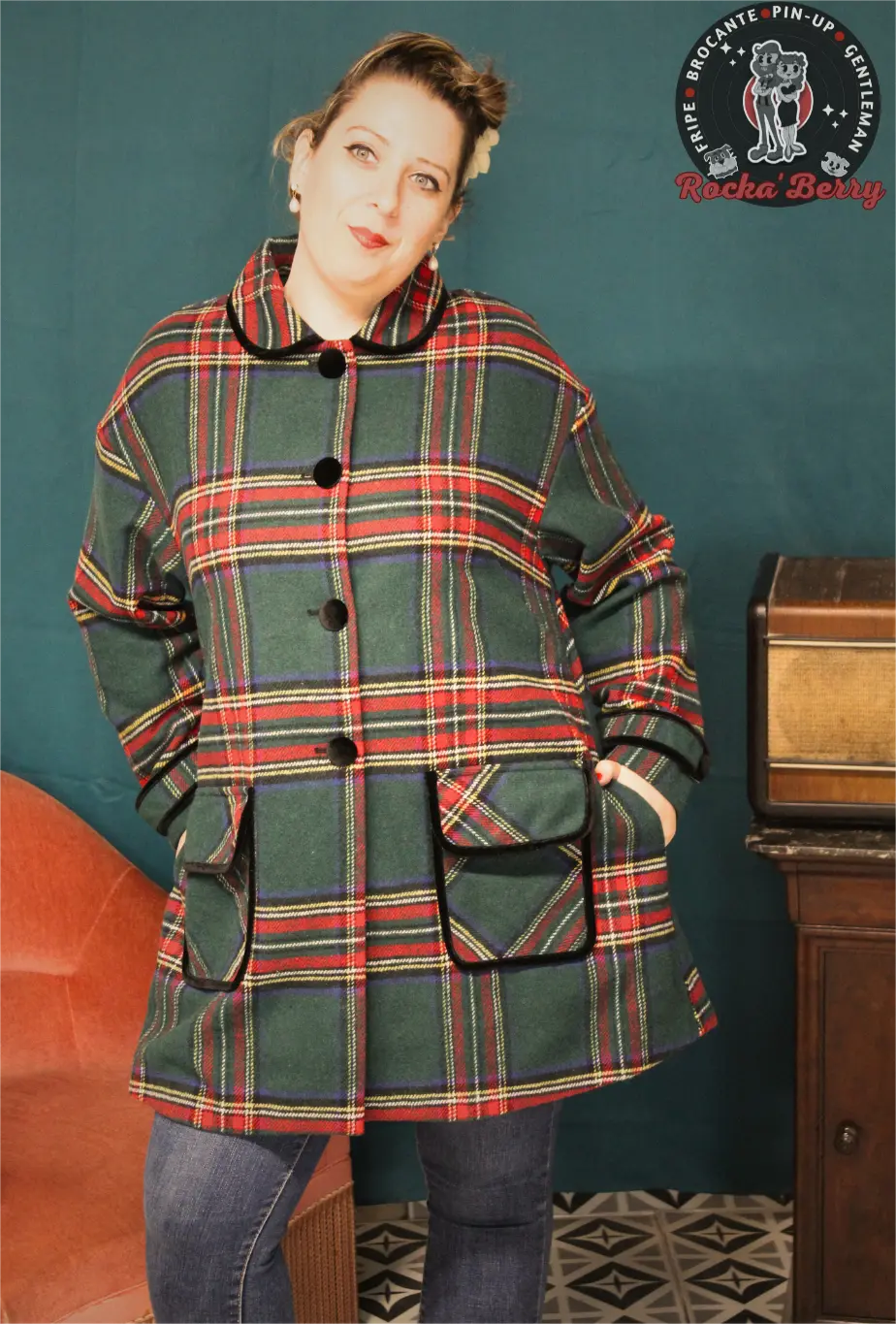 Manteau Tartan Esprit 60s Stanley - Hell Bunny - Rocka'Berry