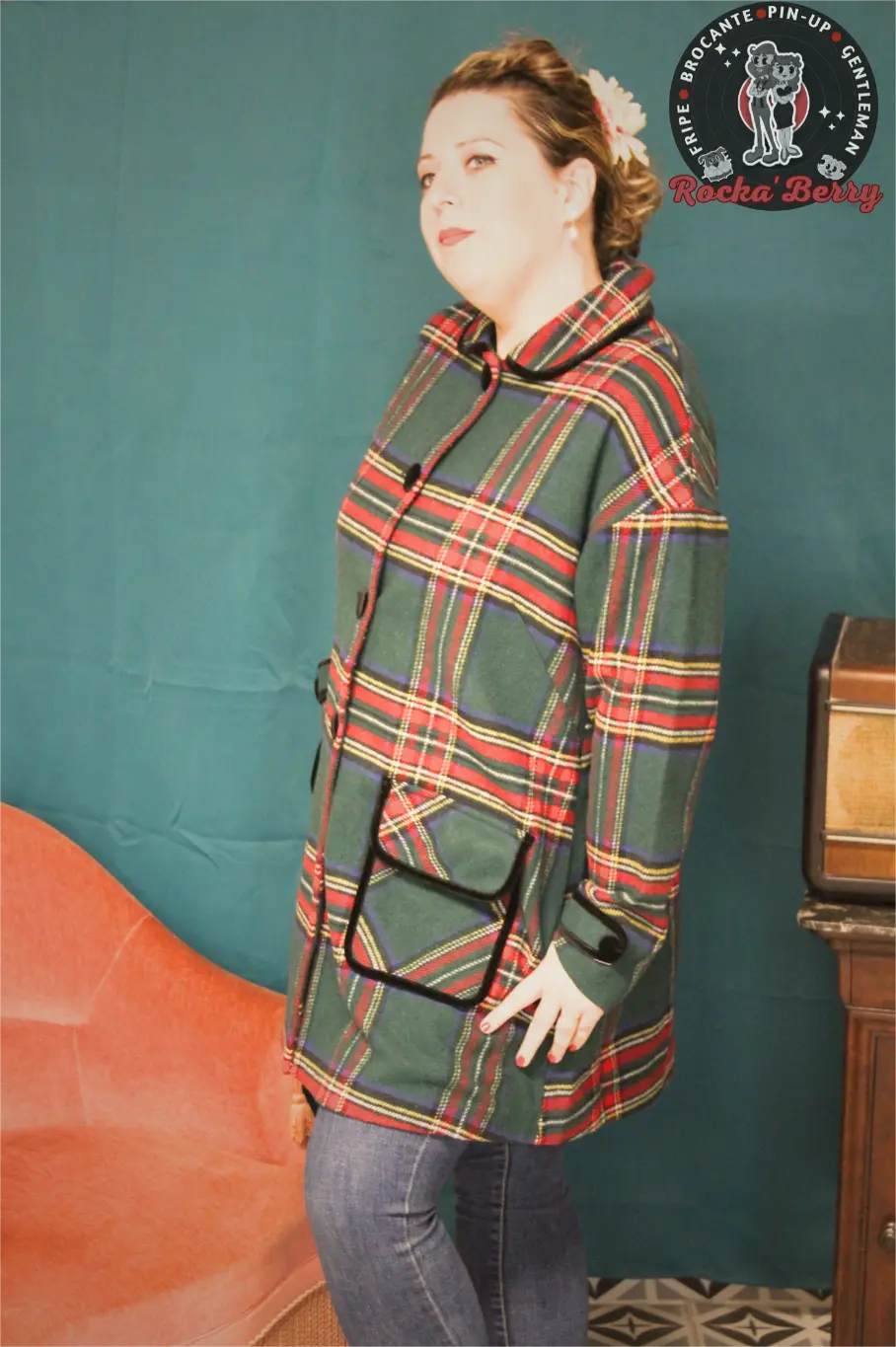 Manteau Tartan Esprit 60s Stanley - Hell Bunny - Rocka'Berry