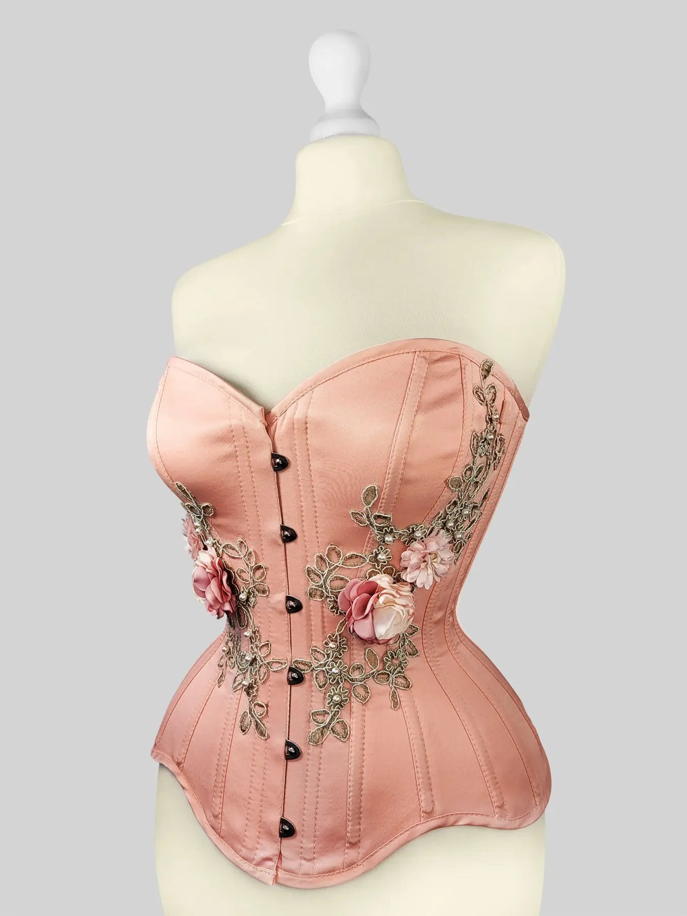 Pré-Commande : Corset Overbust Apricot - Rebel Madness Rebel Madness