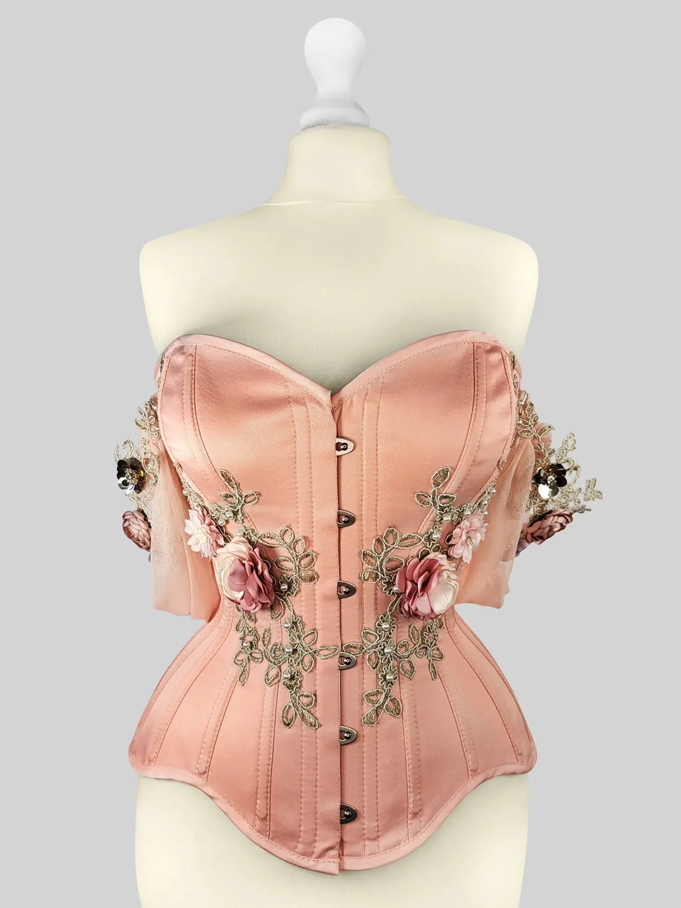 Pré-Commande : Corset Overbust Apricot - Rebel Madness Rebel Madness