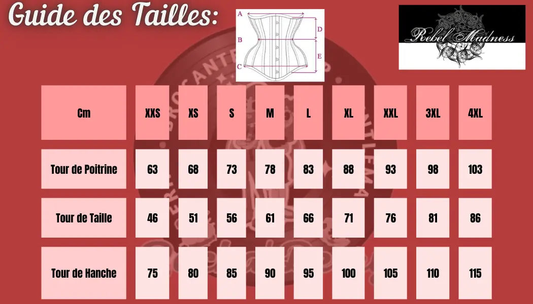 Pré-Commande : Corset Underbust Extrême en Maille - Rebel Madness Rebel Madness