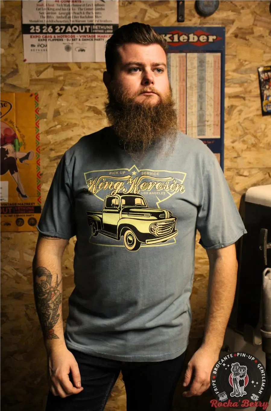 T-shirt Kustom Bleu Pick Up 50 - King Kerosin King Kerosin