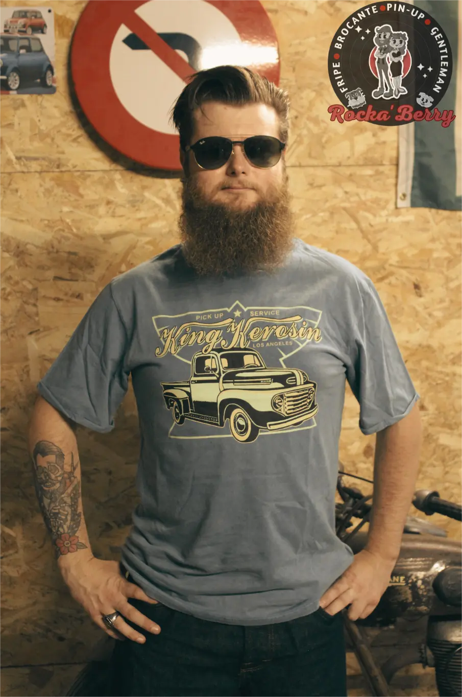 T-shirt Kustom Bleu Pick Up 50 - King Kerosin King Kerosin