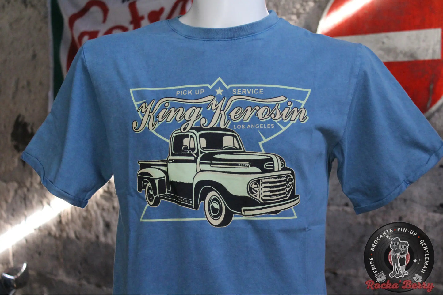 T-shirt Kustom Bleu Pick Up 50 - King Kerosin King Kerosin