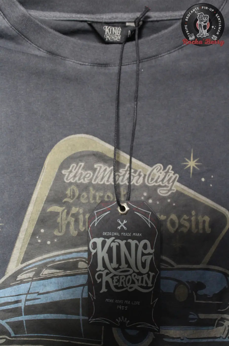 T-shirt Kustom Gris Detroit Greaser - King Kerosin King Kerosin