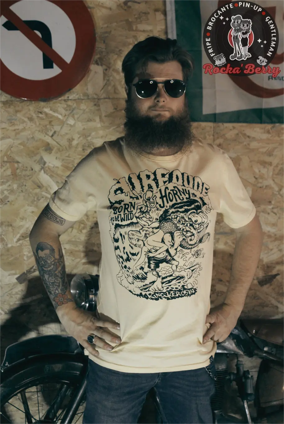T-shirt Kustom Monster Crème - King Kerosin - Rocka'Berry