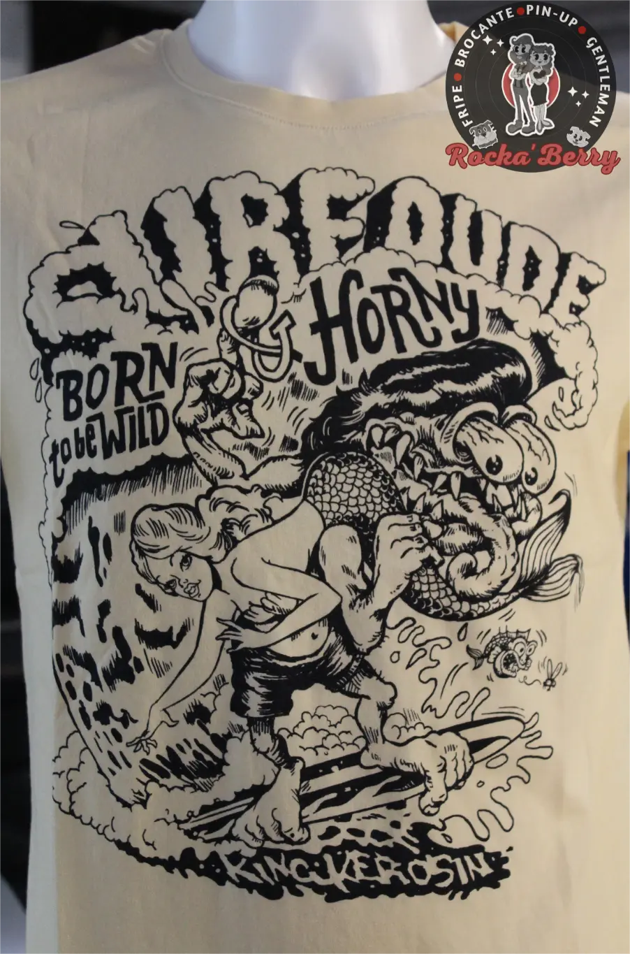 T-shirt Kustom Monster Crème - King Kerosin - Rocka'Berry