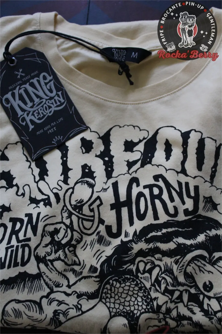 T-shirt Kustom Monster Crème - King Kerosin - Rocka'Berry