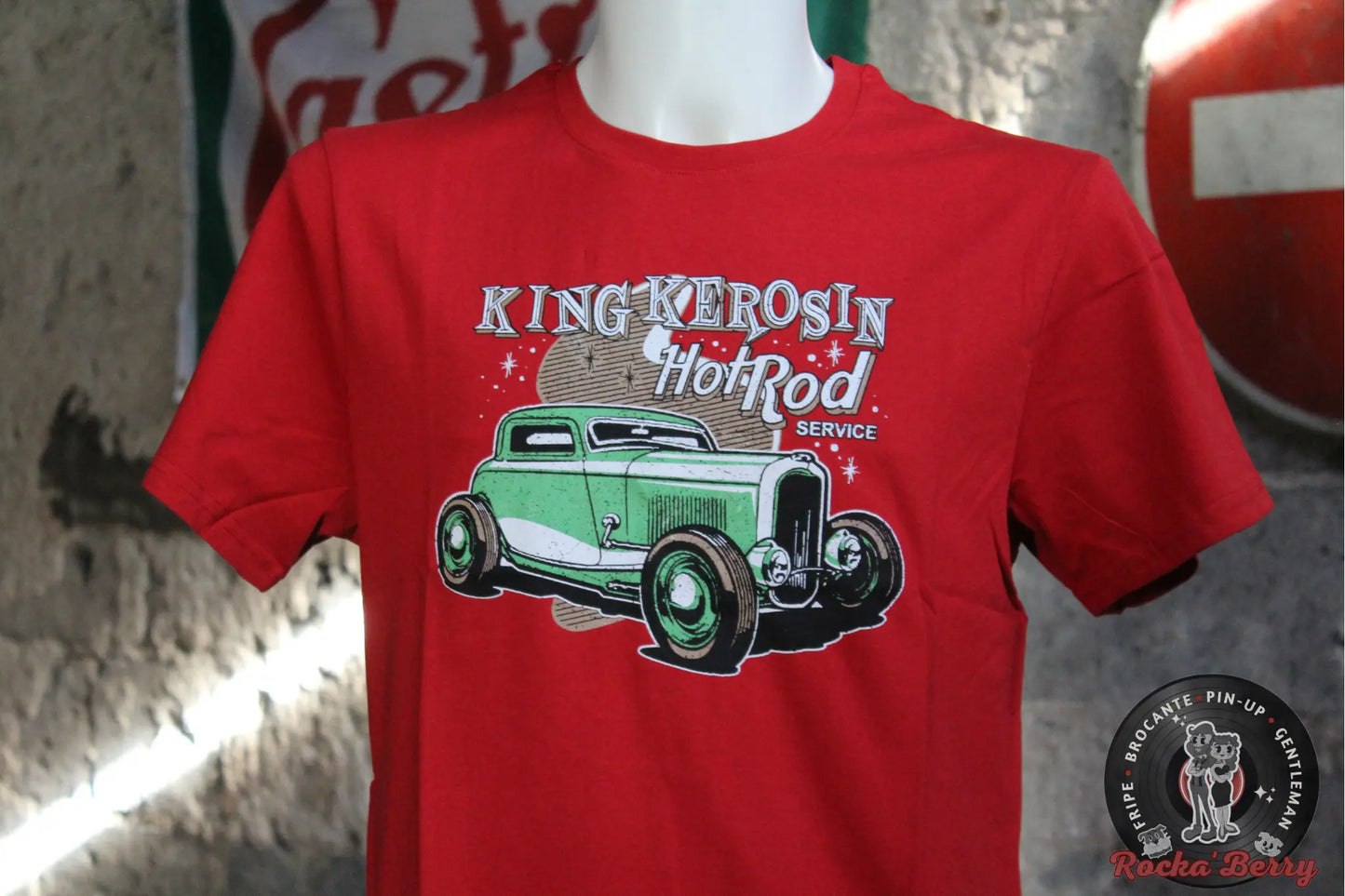 T-shirt Kustom Rouge Hot Rod Service - King Kerosin King Kerosin