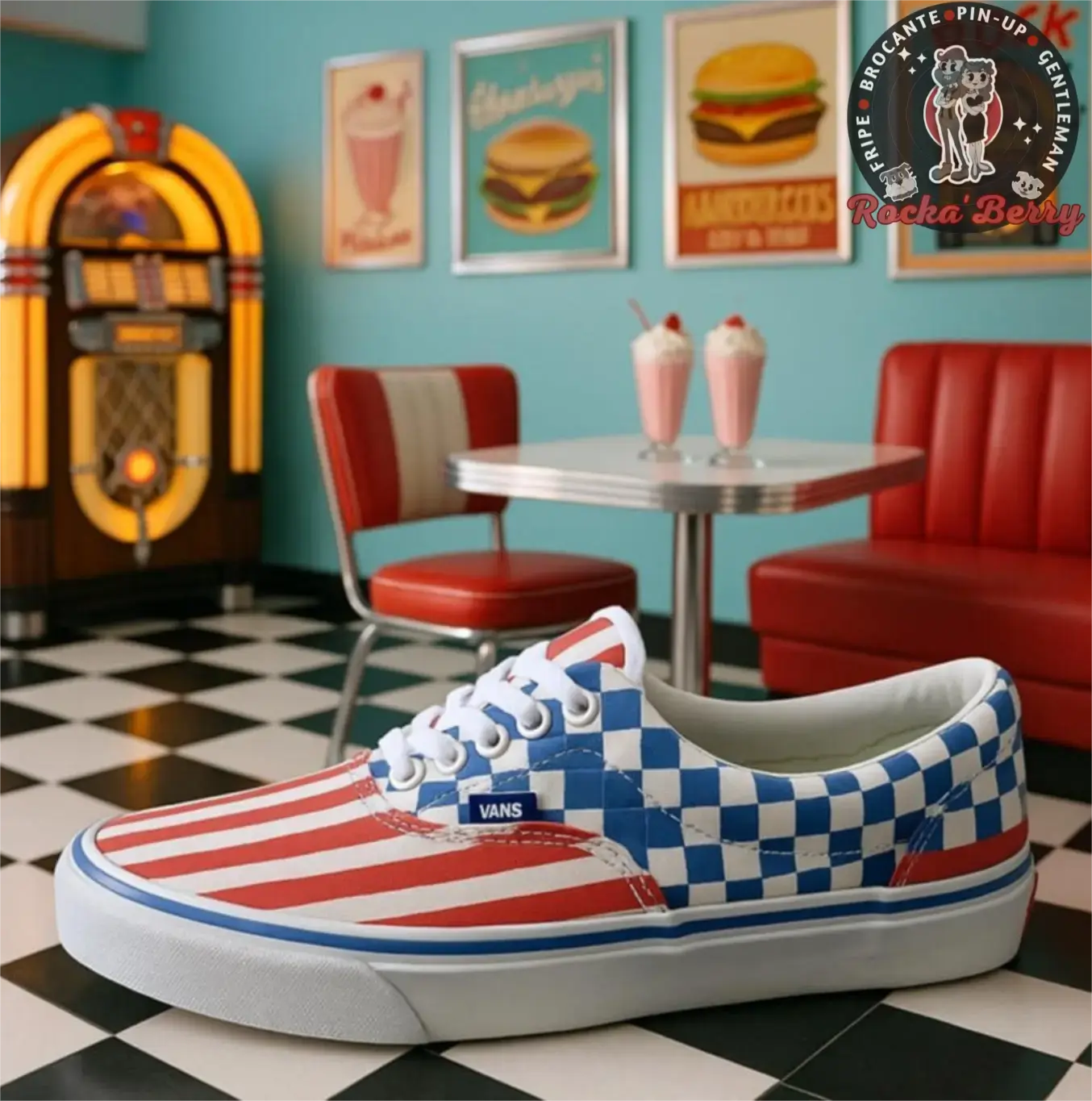 Vans US Old School – Stars & Stripes Checkerboard (43)