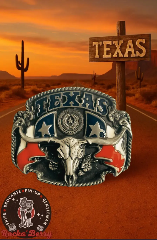 🐮🔥 Boucle de Ceinture "Lone Star Skull" –  Stars & Stripes