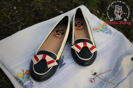 Ballerines Pin-up Navy Bleues - Banned Banned