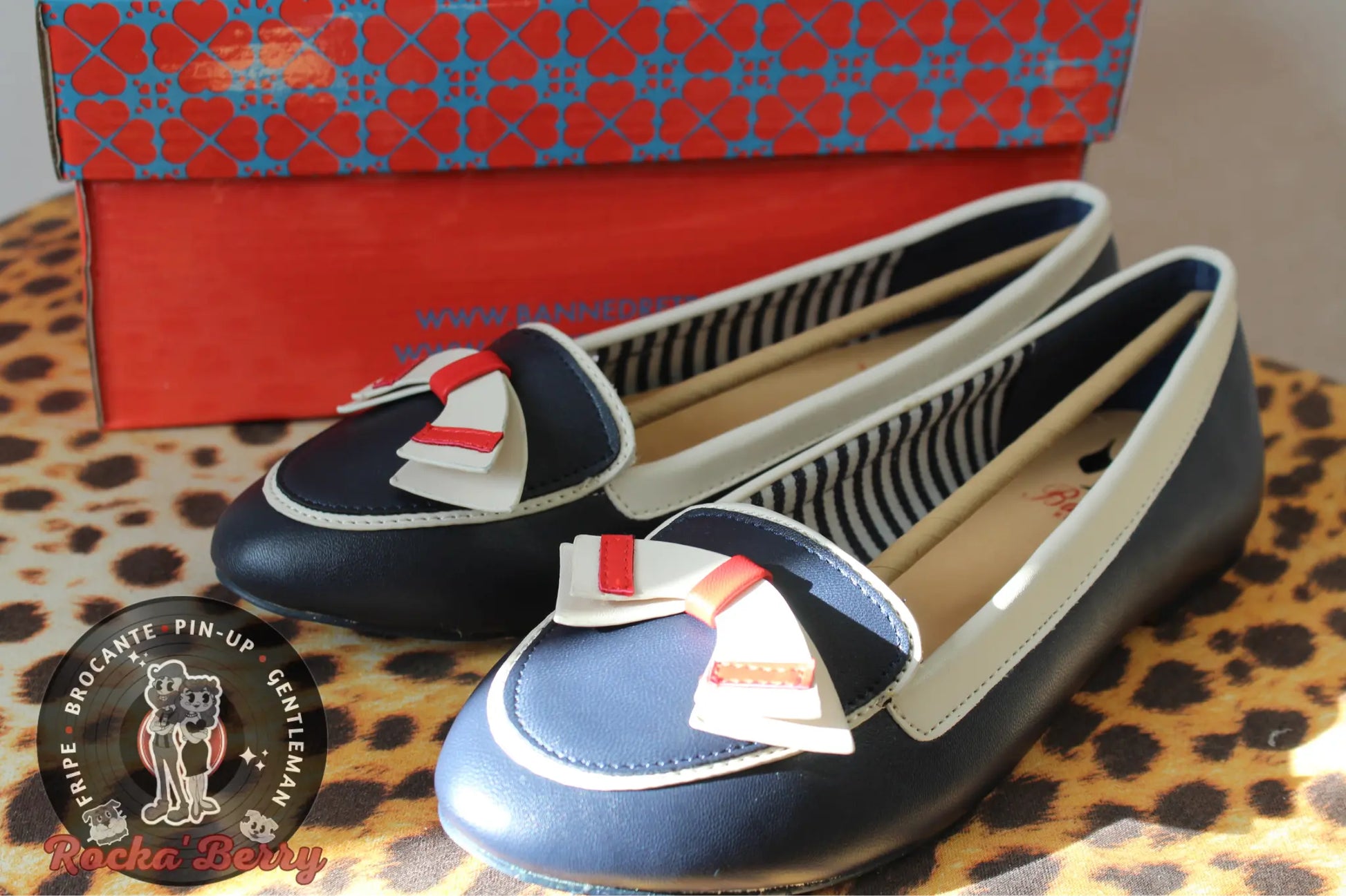 Ballerines Pin-up Navy Bleues - Banned Banned