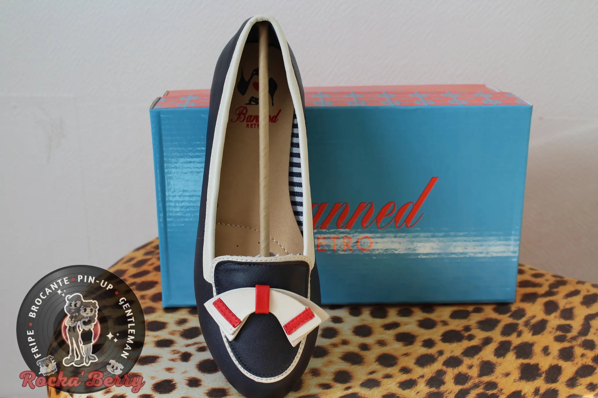 Ballerines Pin-up Navy Bleues - Banned Banned