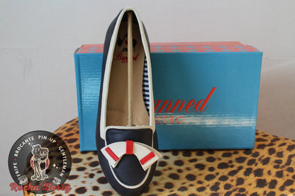Ballerines Pin-up Navy Bleues - Banned Banned