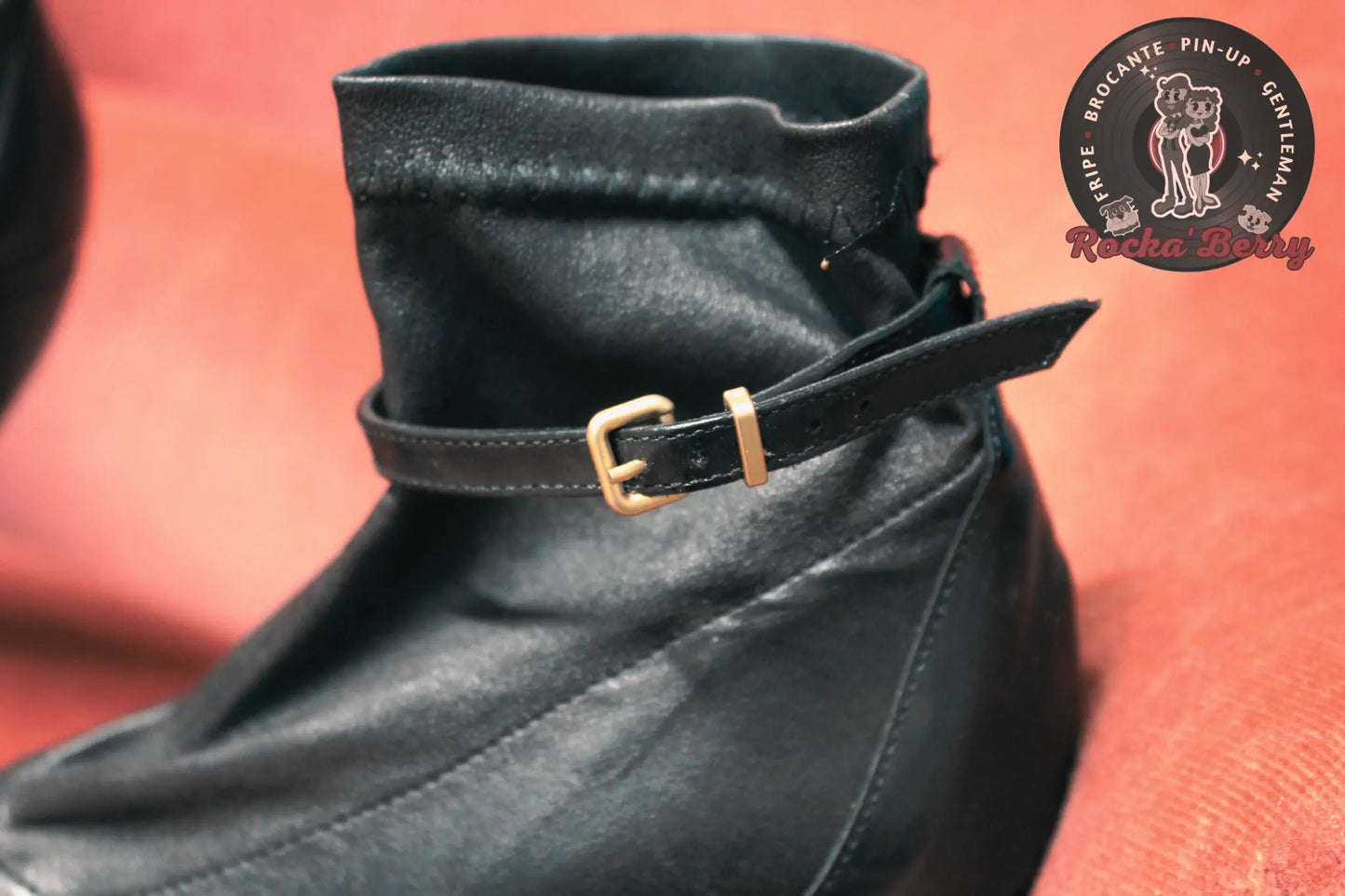 Bottines à Talons Pin-up Vintage Noires - Made in France Rocka'Berry