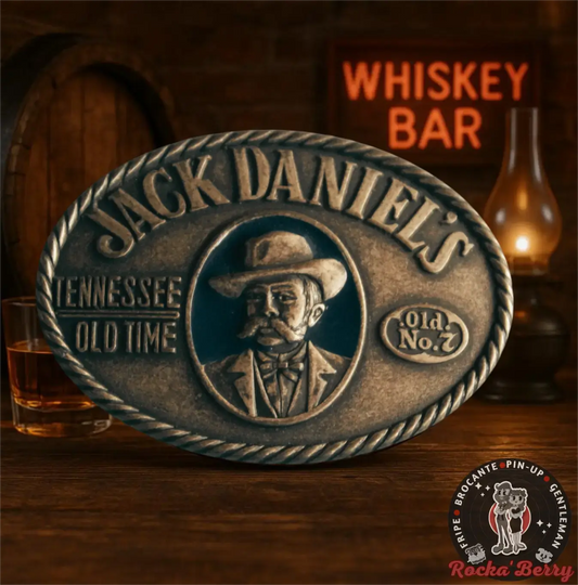 🔷 Boucle de Ceinture Jack Daniel’s Bleue – Édition Gentleman Rock 🔷