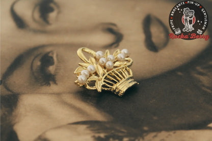 Broche Panier de Fruit Doré Rocka'Berry