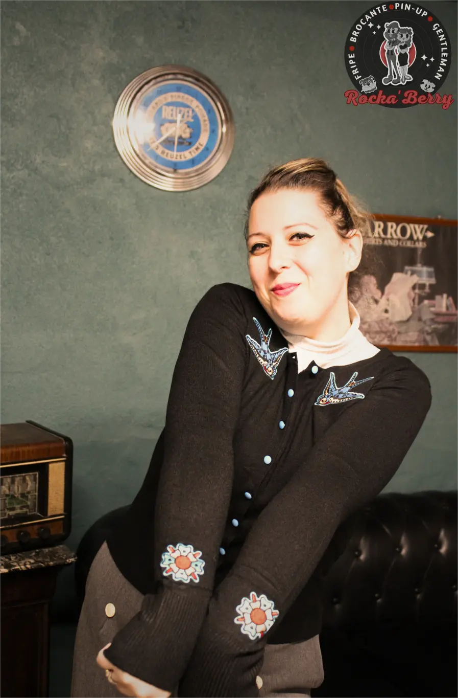 Cardigan Pinup Rétro Old School Hirondelle - Banned - Rocka'Berry