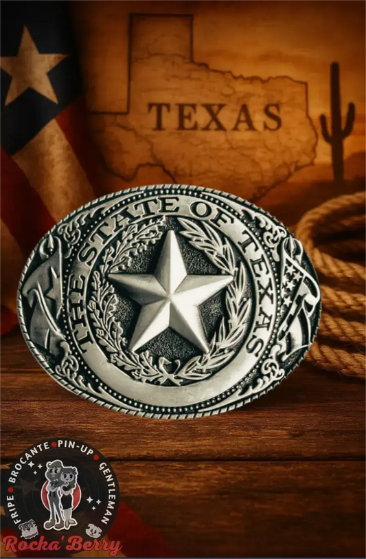 ⭐ Boucle de Ceinture "The State of Texas" – Stars & Stripes