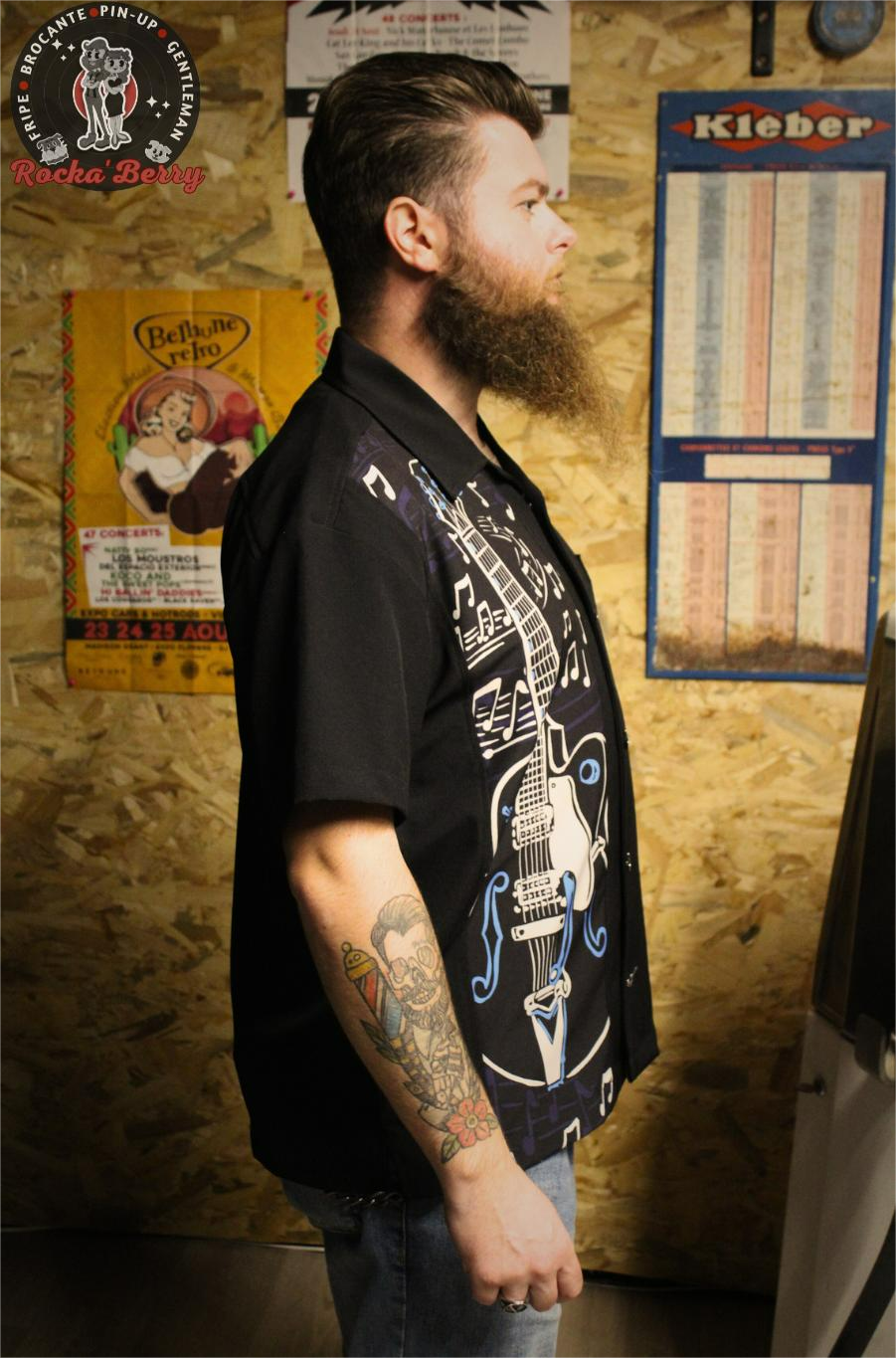 🎸🎶 Chemise Guitar – Boutons Kustom - Steady Clothing ( Made in Usa )