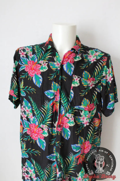 Chemise Hawaïenne Fleurs Multicolores sur Fond Noir - Dickies Dickies