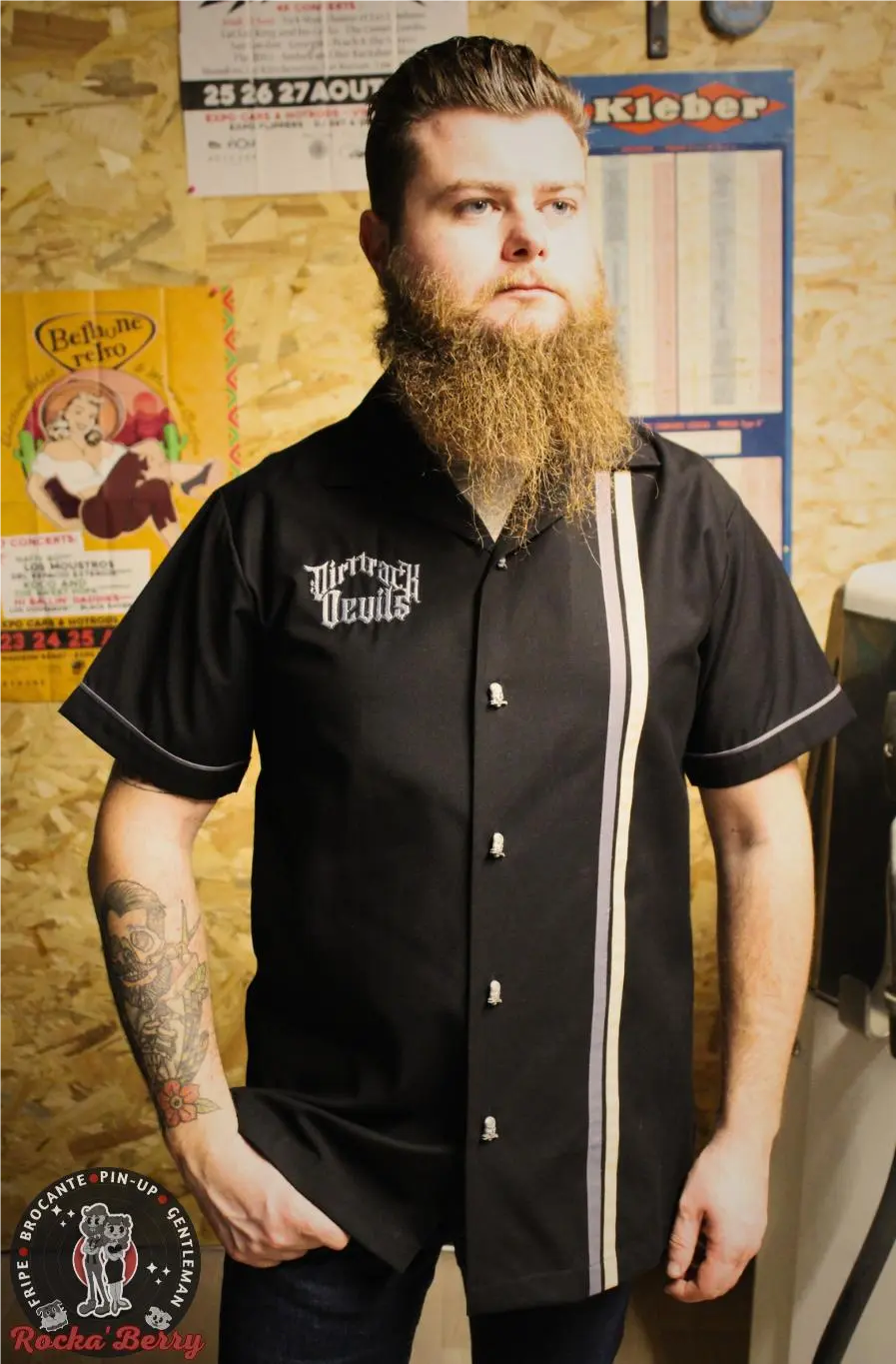 💀🏁Chemise de Travail Noire Dirt Track Devils - Rumble59 Rumble59