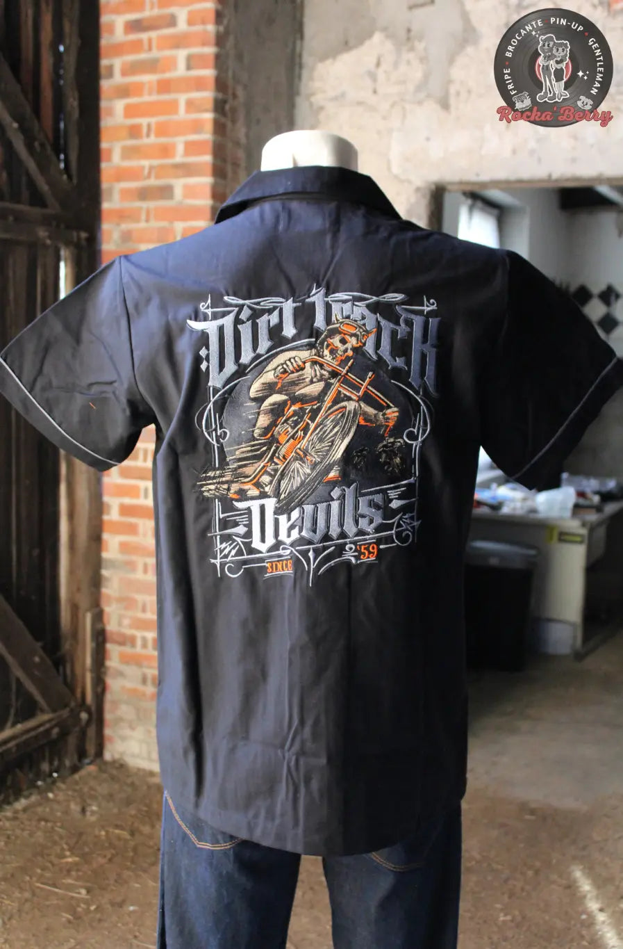 Chemise de Travail Noire Dirt Track Devils - Rumble59 Rumble59